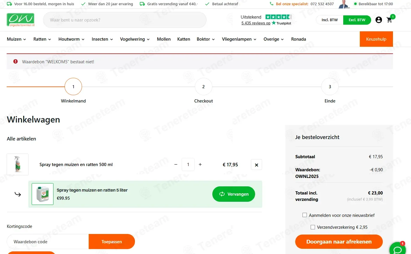 Ongedierte Winkel NL coupon code verified as working at checkout