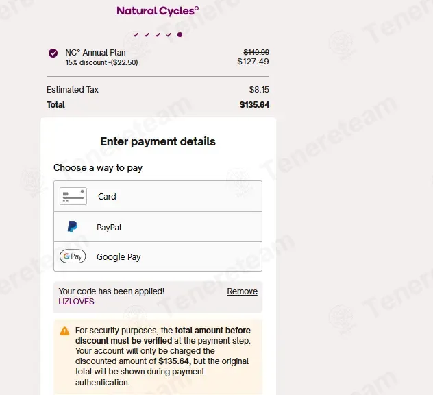 Natural Cycles coupon code: 15% off with LIZLOVES. Tested and valid as 1 month ago.