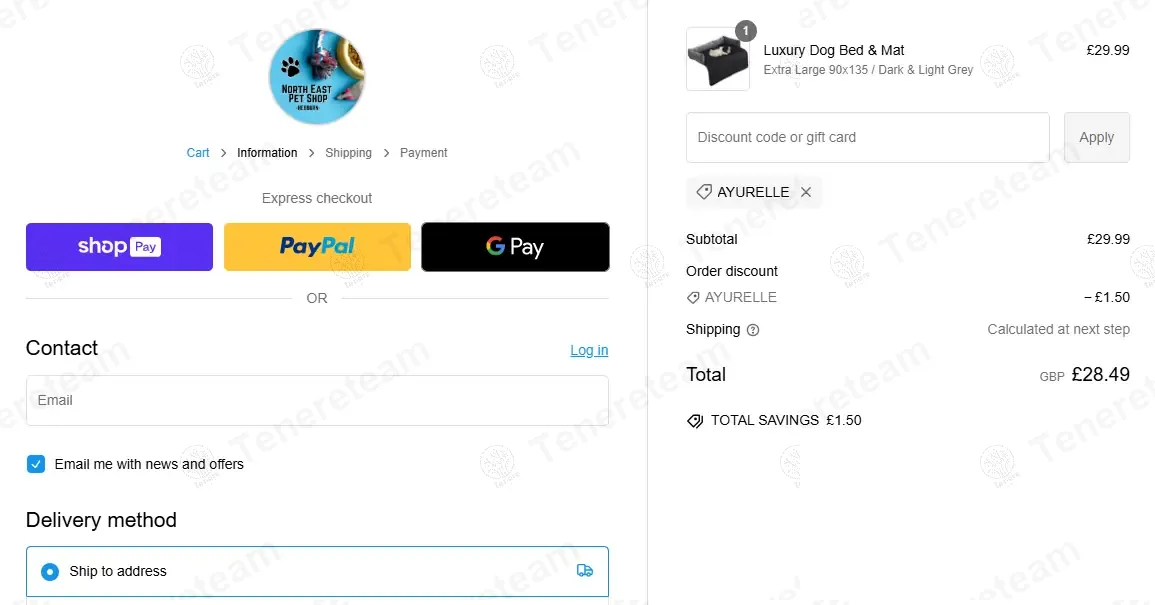 North East Pet Shop coupon code: 5% off with AYURELLE. Tested and valid as 1 year ago.