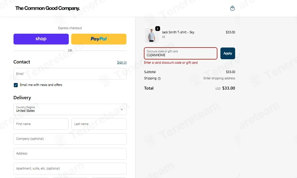 The Common Good Company coupon code: 10% off with CLEANHOME. Tested and valid as 4 months ago.
