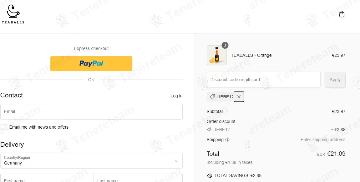Teaballs EU coupon code: 12% off with LIEBE12. Tested and valid as 10 months ago.