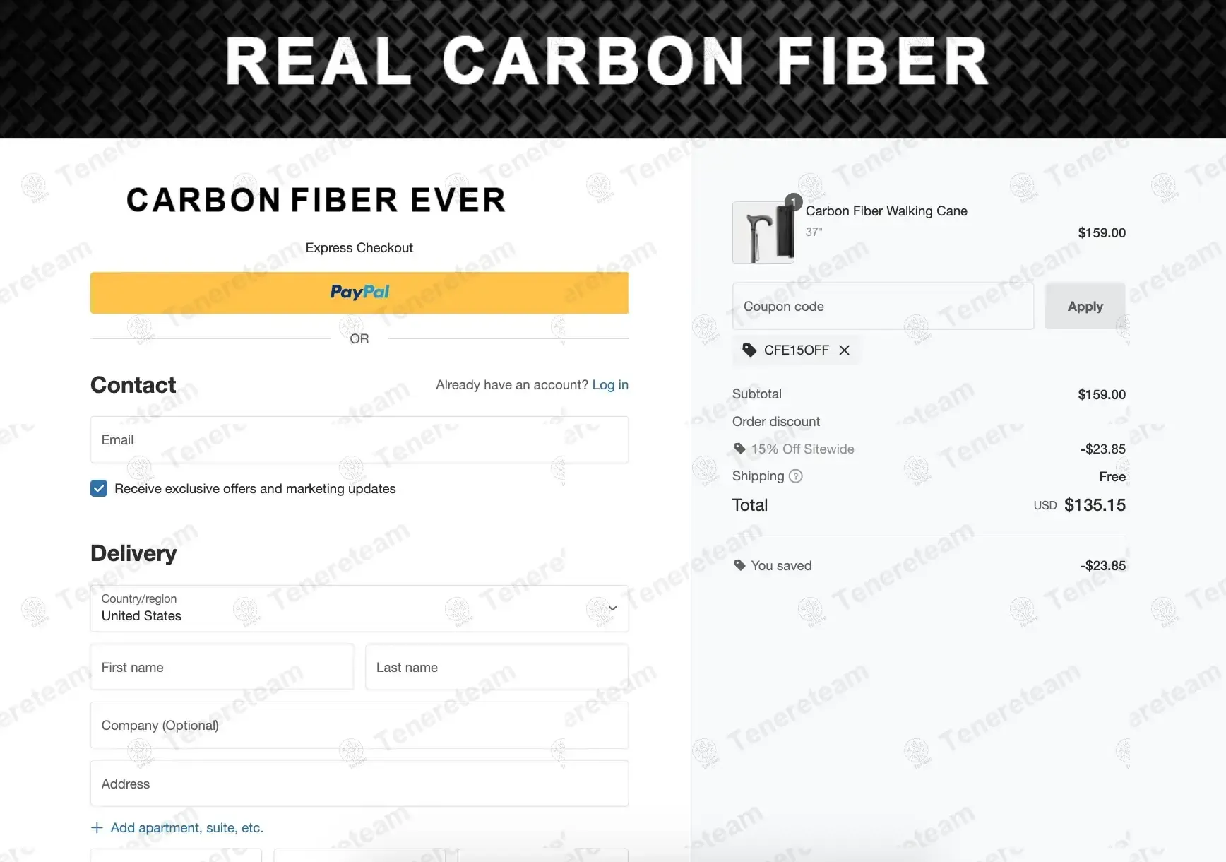 Carbon Fiber Ever coupon code: 15% off with CFE15OFF. Tested and valid as 1 week ago.