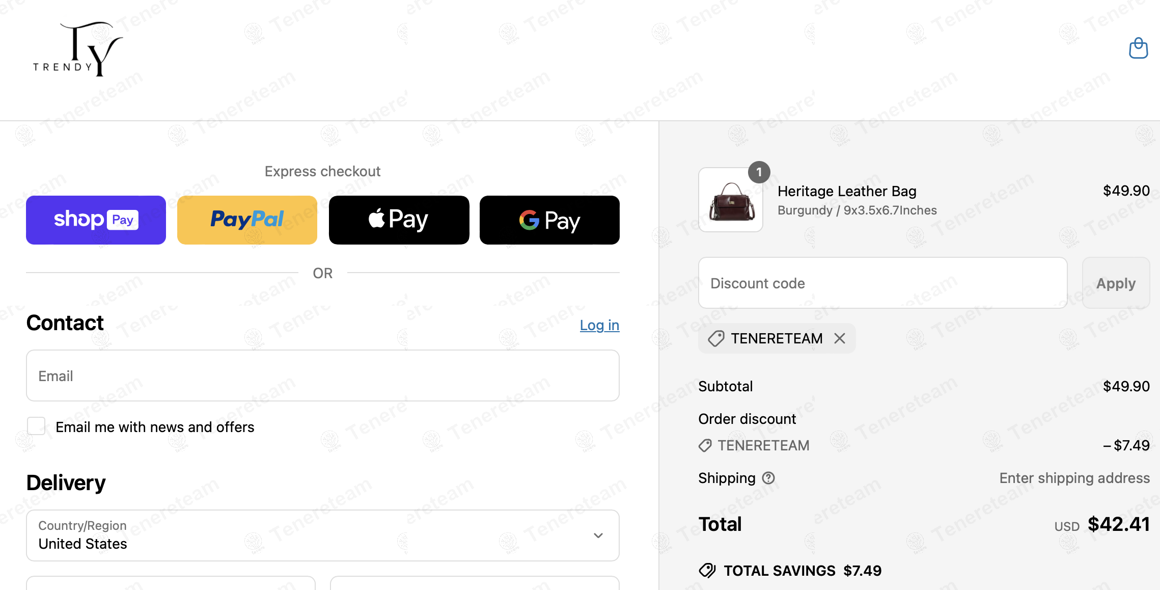 Trendy Ty Fashion coupon code: 10% off with TENERETEAM. Tested and valid as 1 year ago.