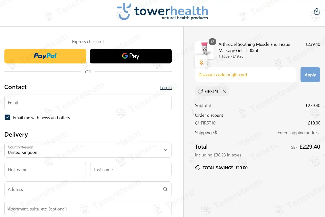 Tower Health coupon code: $10 off with FIRST10. Tested and valid as 7 months ago.