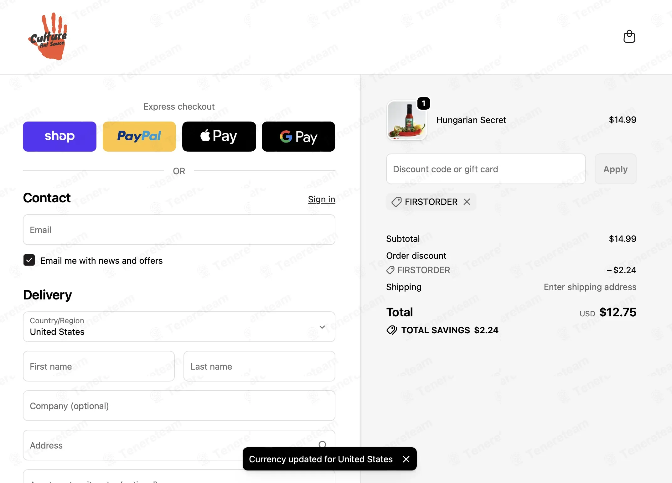 Culture Hot Sauce coupon code: 15% off with firstorder. Tested and valid as 1 month ago.