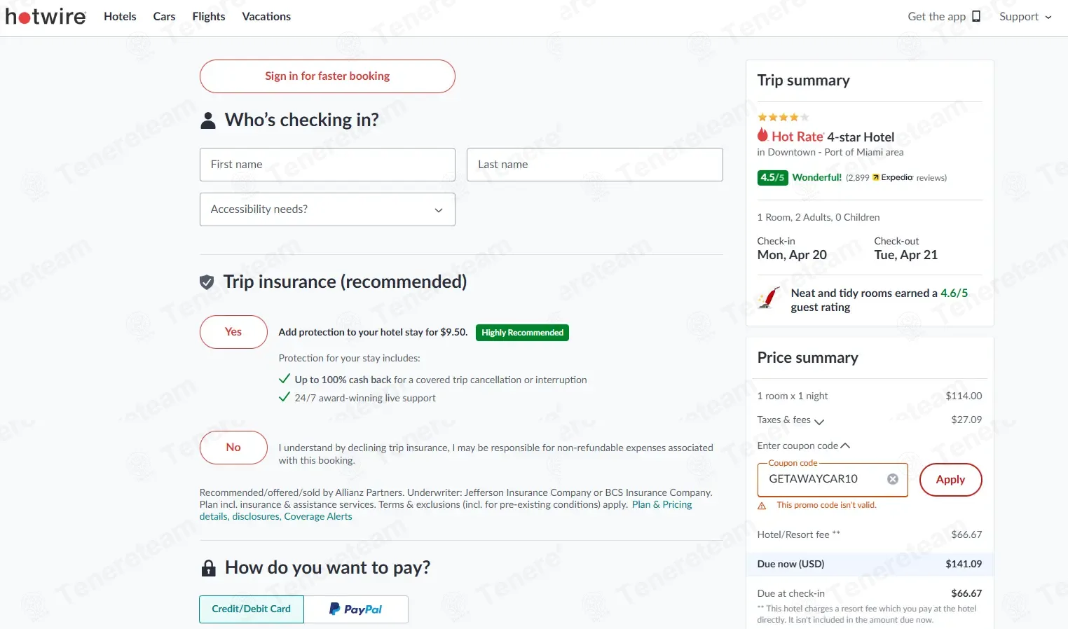 Hotwire coupon code: 10% off with GETAWAYCAR10. Tested and valid as 2 months ago.