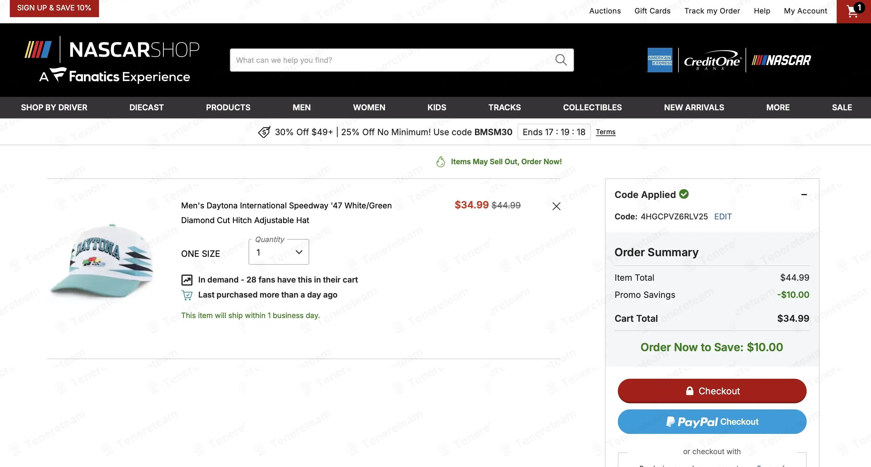 Store.nascar.com coupon code: $10 off with 4HGCPVZ6RLV25. Tested and valid as 1 month ago.