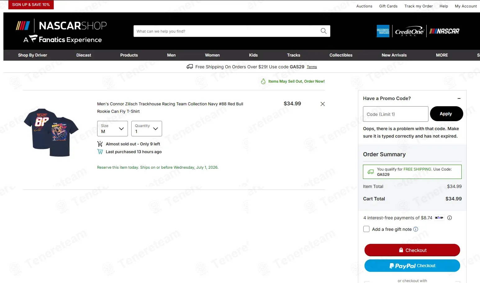 Store.nascar.com coupon code: $10 off with 4HGCPVZ6RLV25. Tested and valid as 1 month ago.