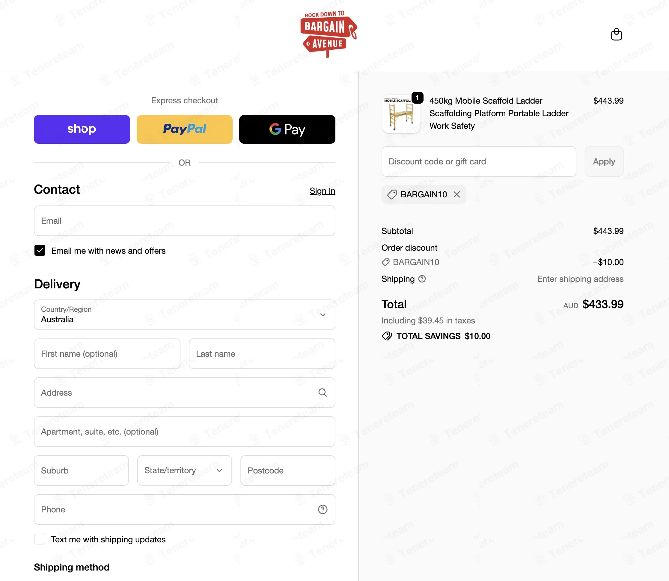 Bargain Avenue coupon code: $10 off with BARGAIN10. Tested and valid as 1 week ago.