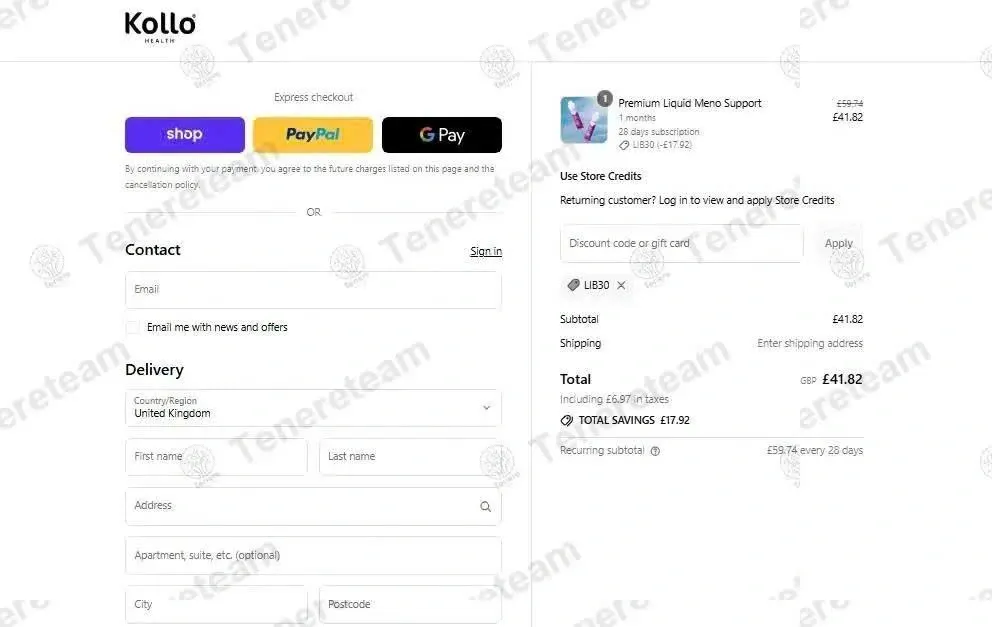 Kollo Health coupon code: 30% off with LIB30. Tested and valid as 1 week ago.
