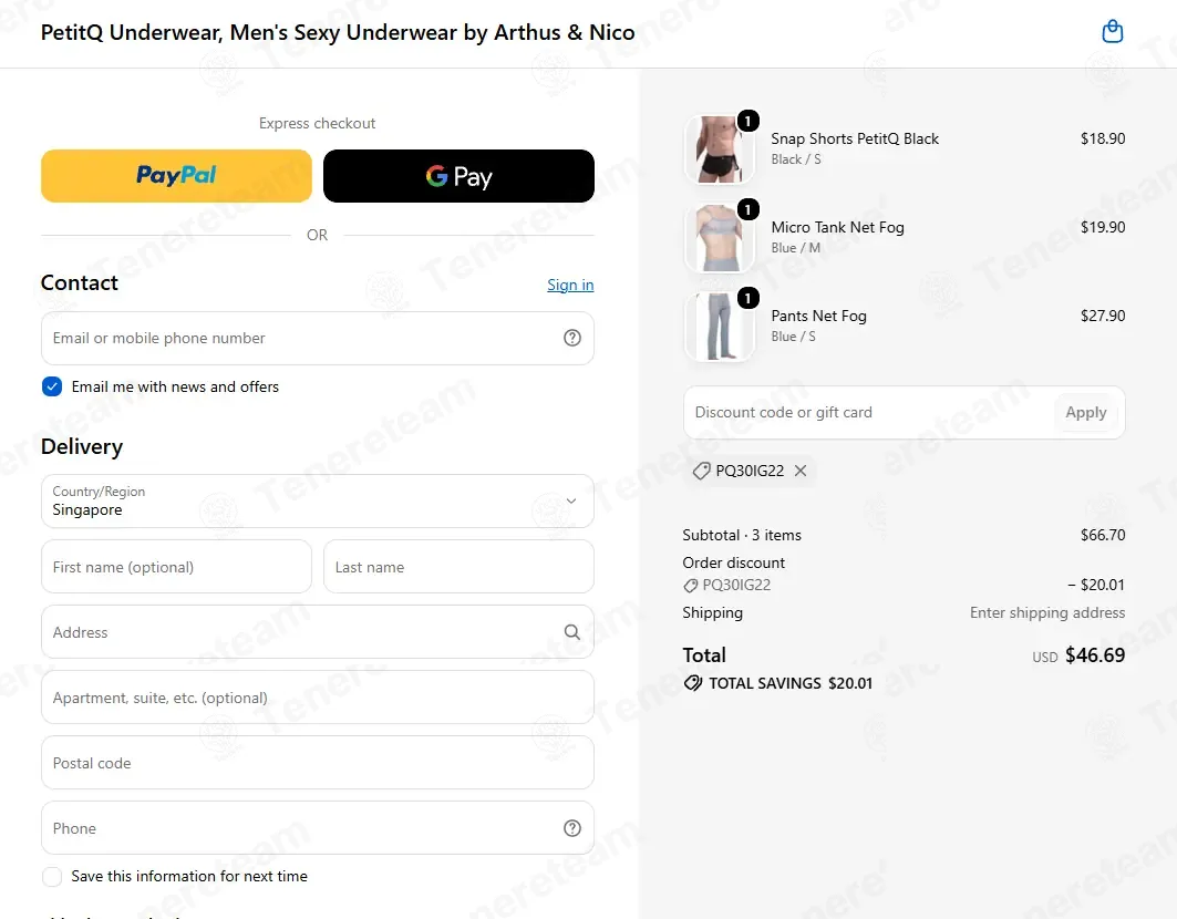 PetitQ World coupon code successfully applied at checkout