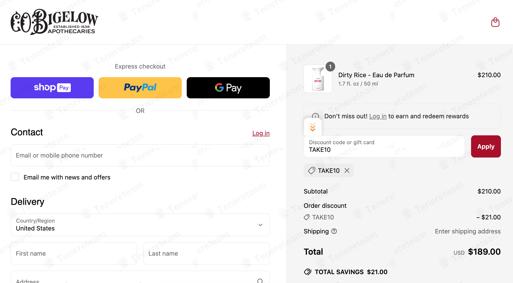 C.O. Bigelow Apothecaries coupon code: 10% off with TAKE10. Tested and valid as 1 year ago.