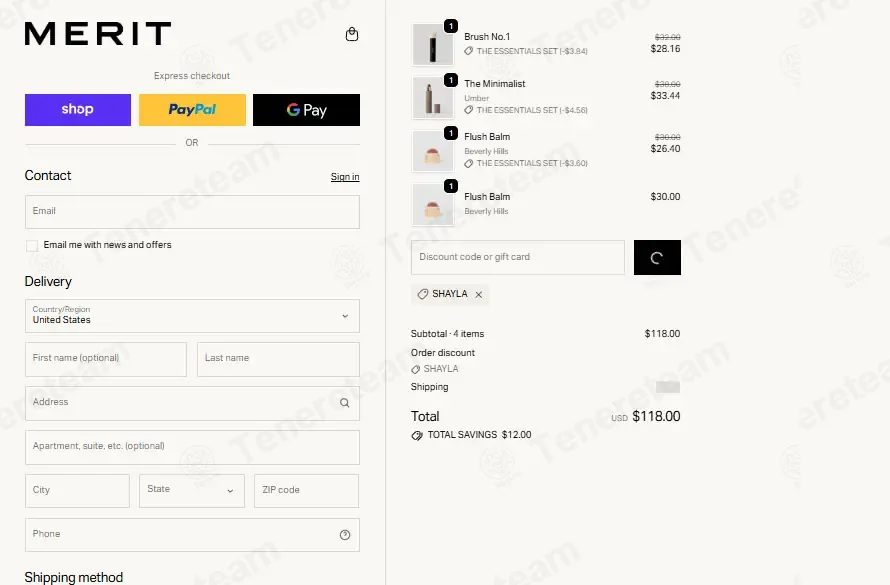 Merit Beauty coupon code: Sale off with SHAYLA. Tested and valid as 1 month ago.