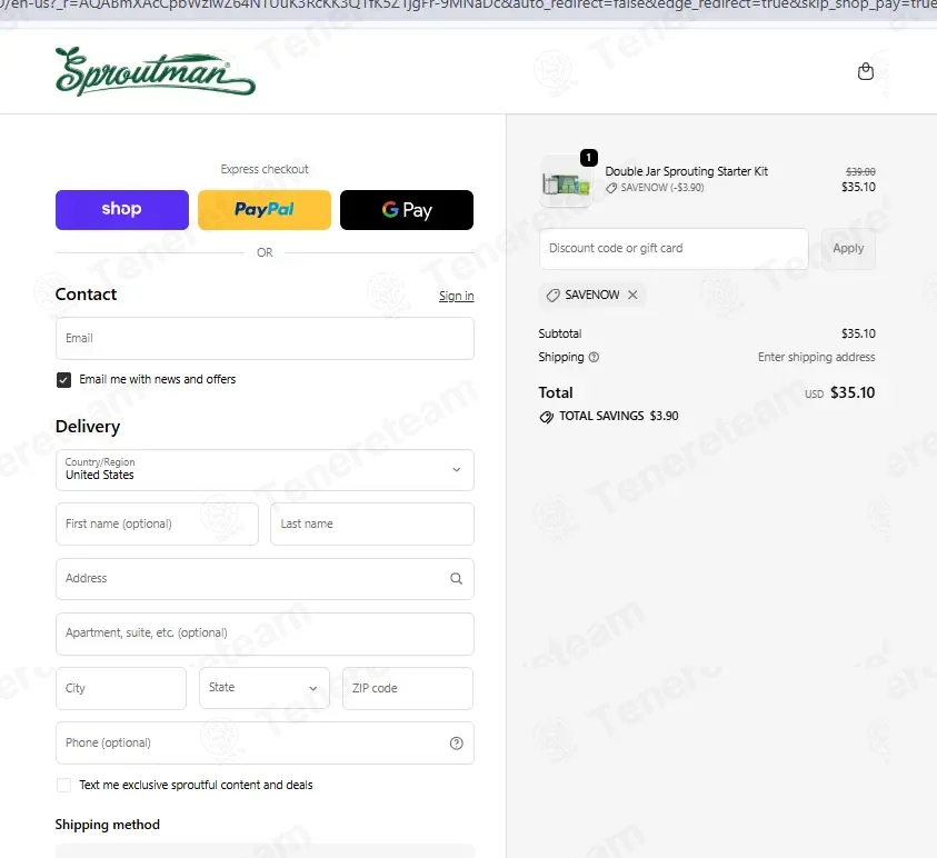 Sproutman coupon code: 10% off with SAVENOW. Tested and valid as 1 month ago.