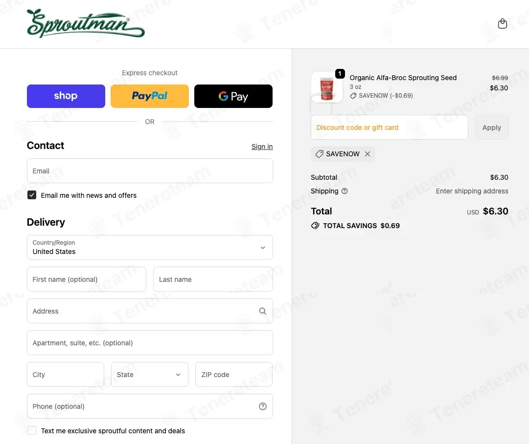 Sproutman coupon code: 10% off with SAVENOW. Tested and valid as 1 month ago.