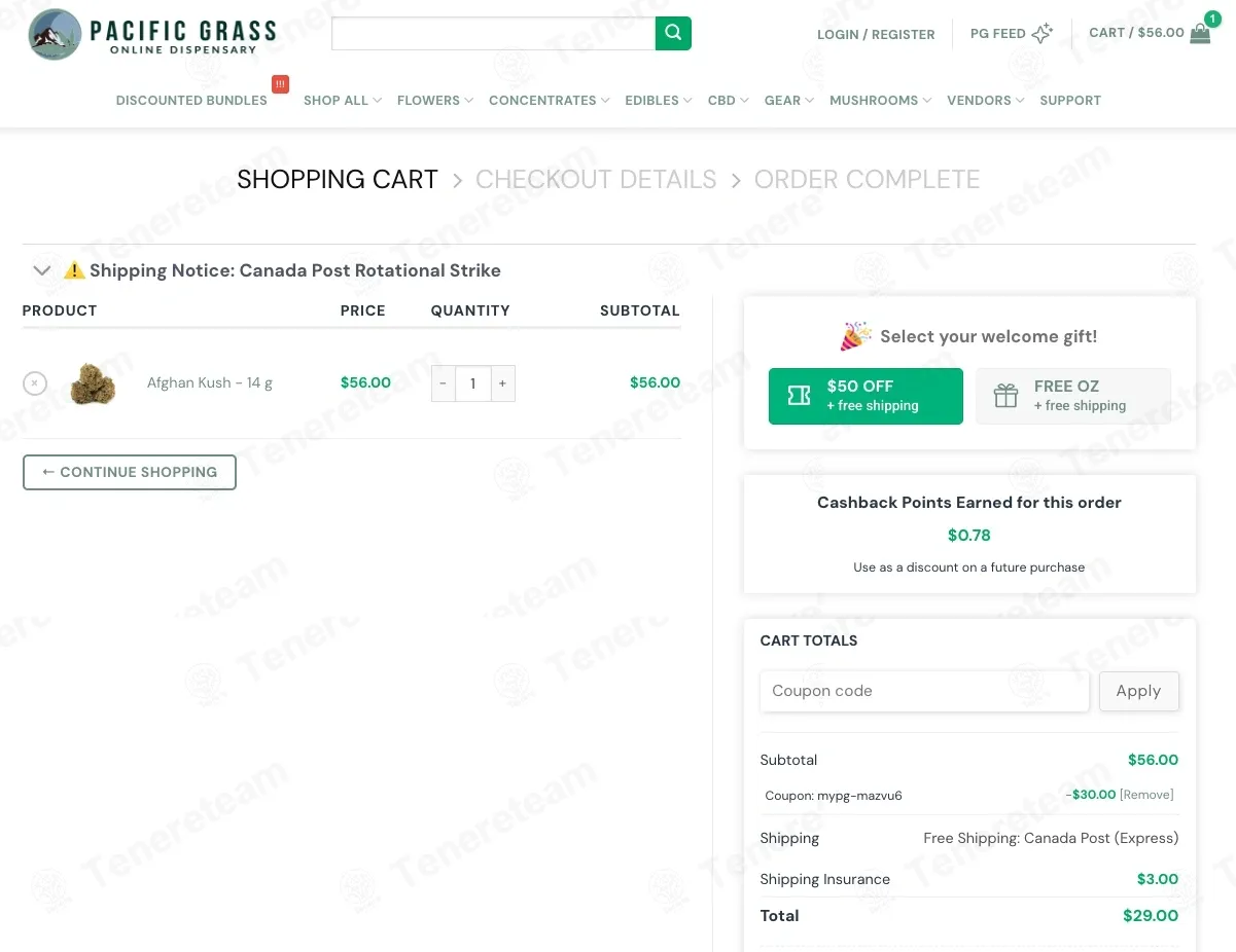 Pacific Grass coupon code: $30 off with MYPG-MAZVU6. Tested and valid as 6 months ago.