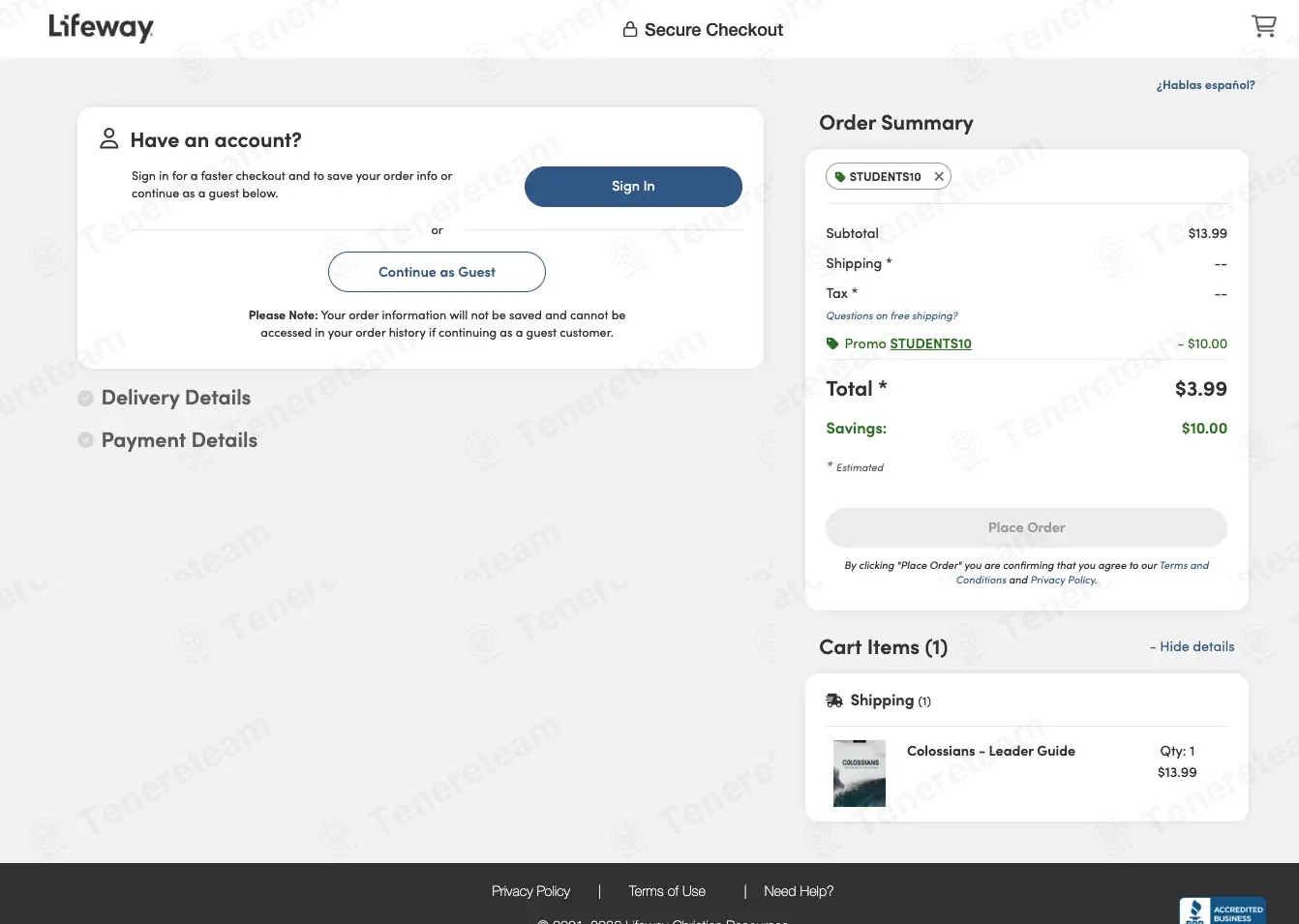 Lifeway coupon code: $10 off with STUDENTS10. Tested and valid as 1 week ago.