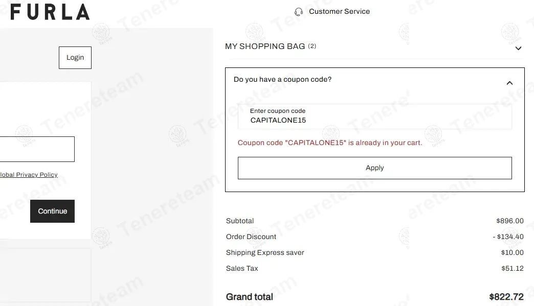 Furla US coupon code: 15% off with CAPITALONE15. Tested and valid as 1 year ago.