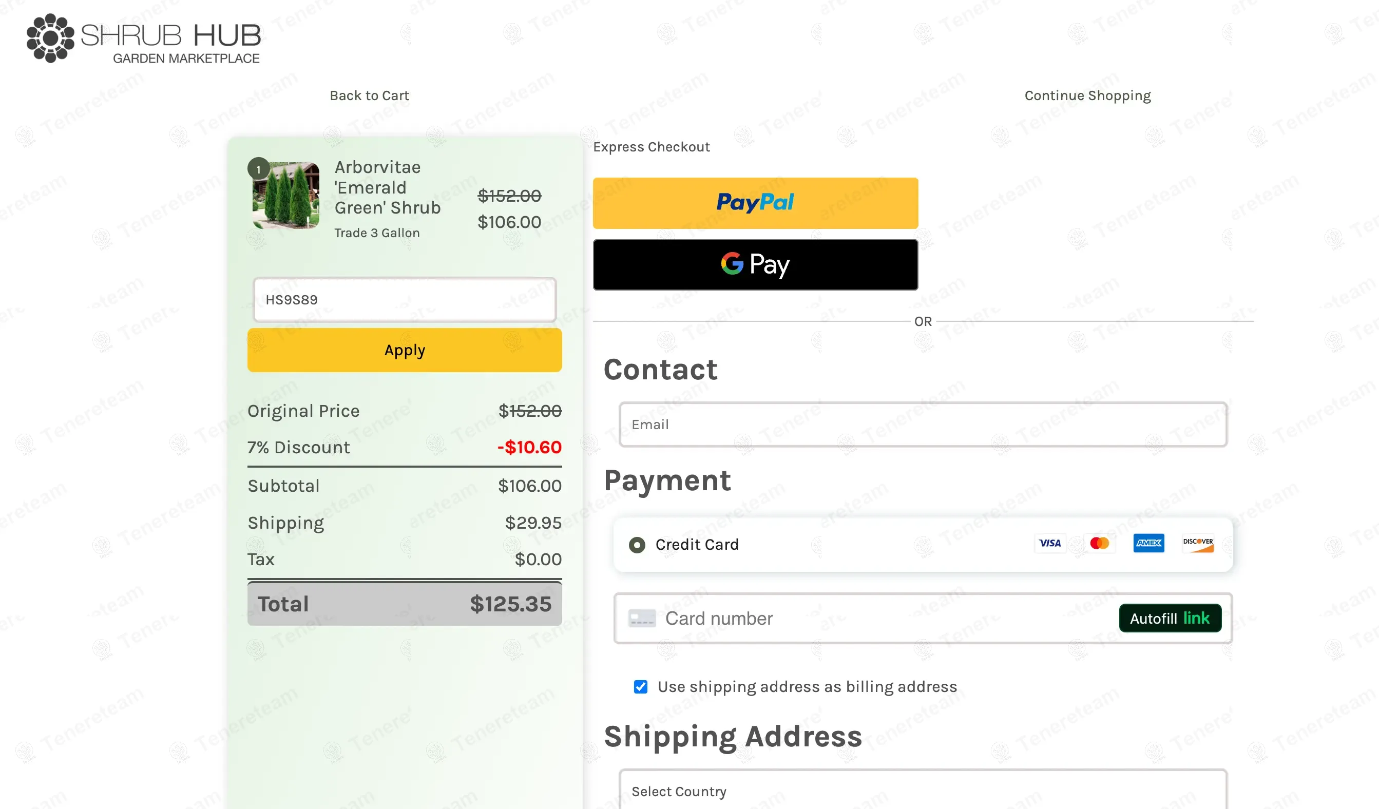 ShrubHub apply coupon code