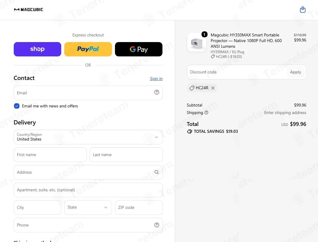Magcubic coupon code verified as working at checkout