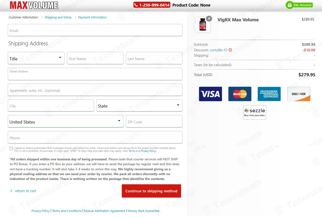 VigRX Max Volume coupon code: $10 off with CARTOFFER10. Tested and valid as 1 month ago.