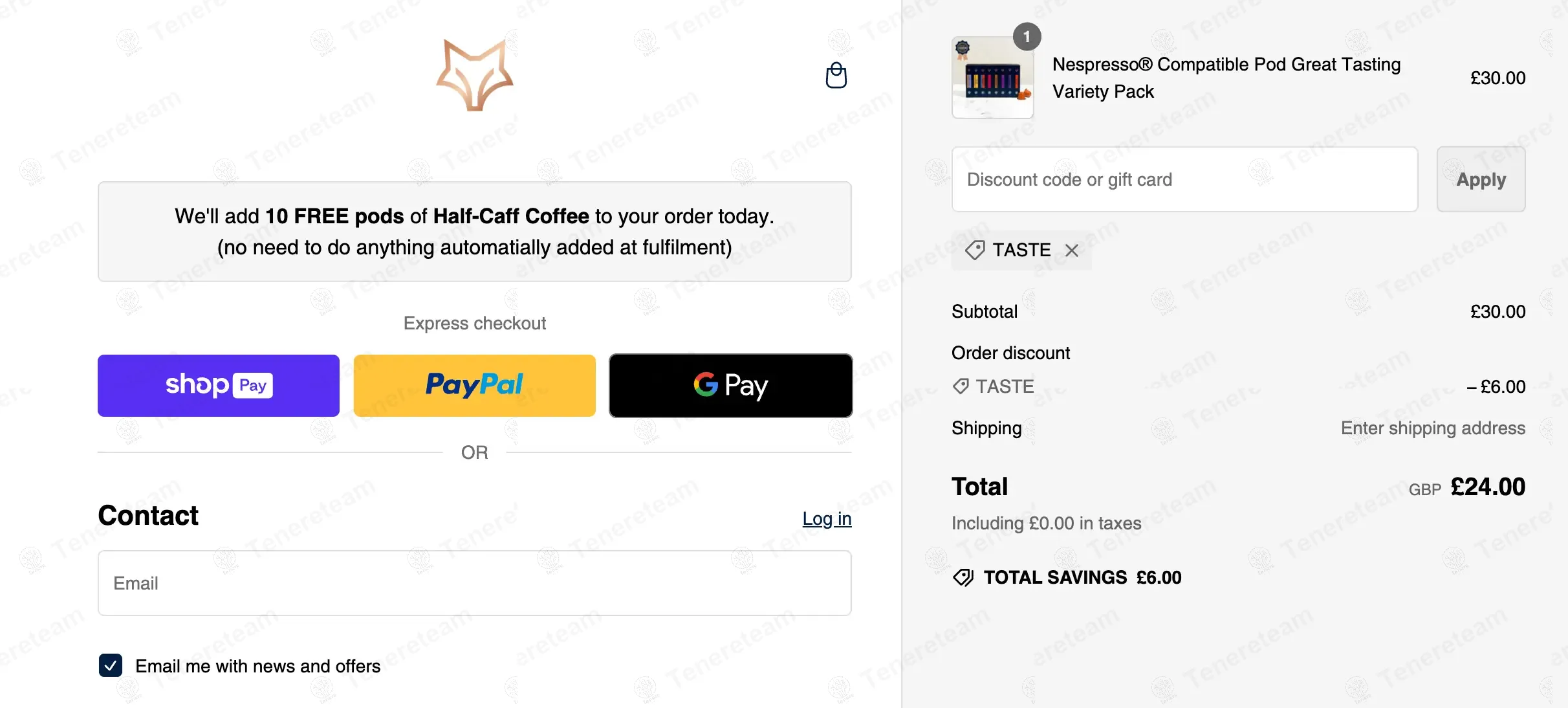 CaféPod coupon code: 20% off with TASTE. Tested and valid as 1 year ago.