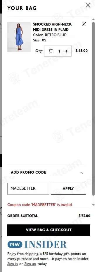 Madewell coupon code: 40% off with MADEBETTER. Tested and valid as 1 month ago.