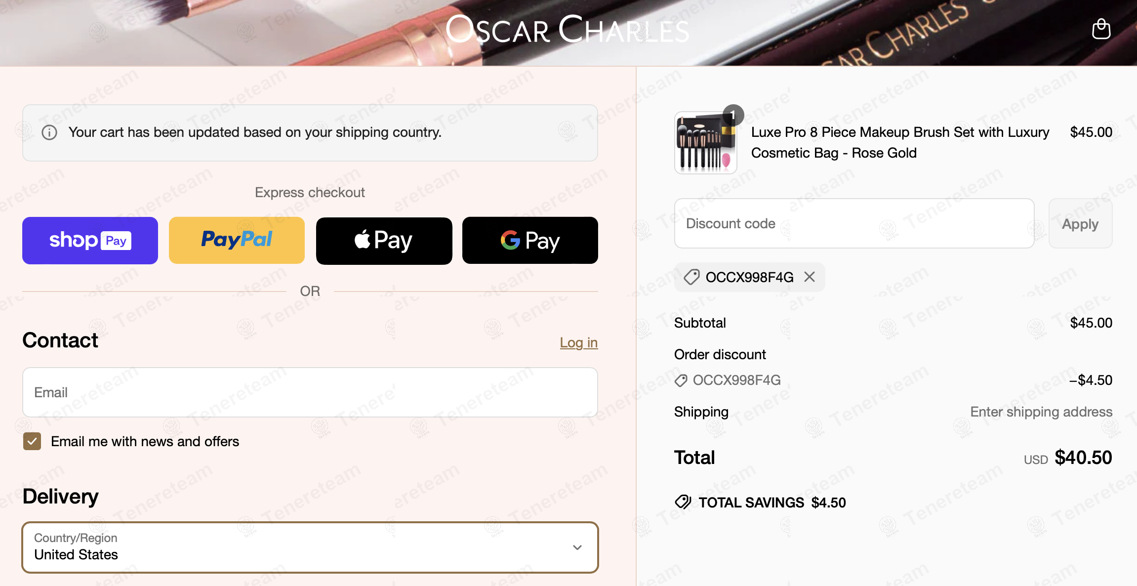 Oscar Charles Beauty coupon code: 10% off with OCCX998F4G. Tested and valid as 1 year ago.