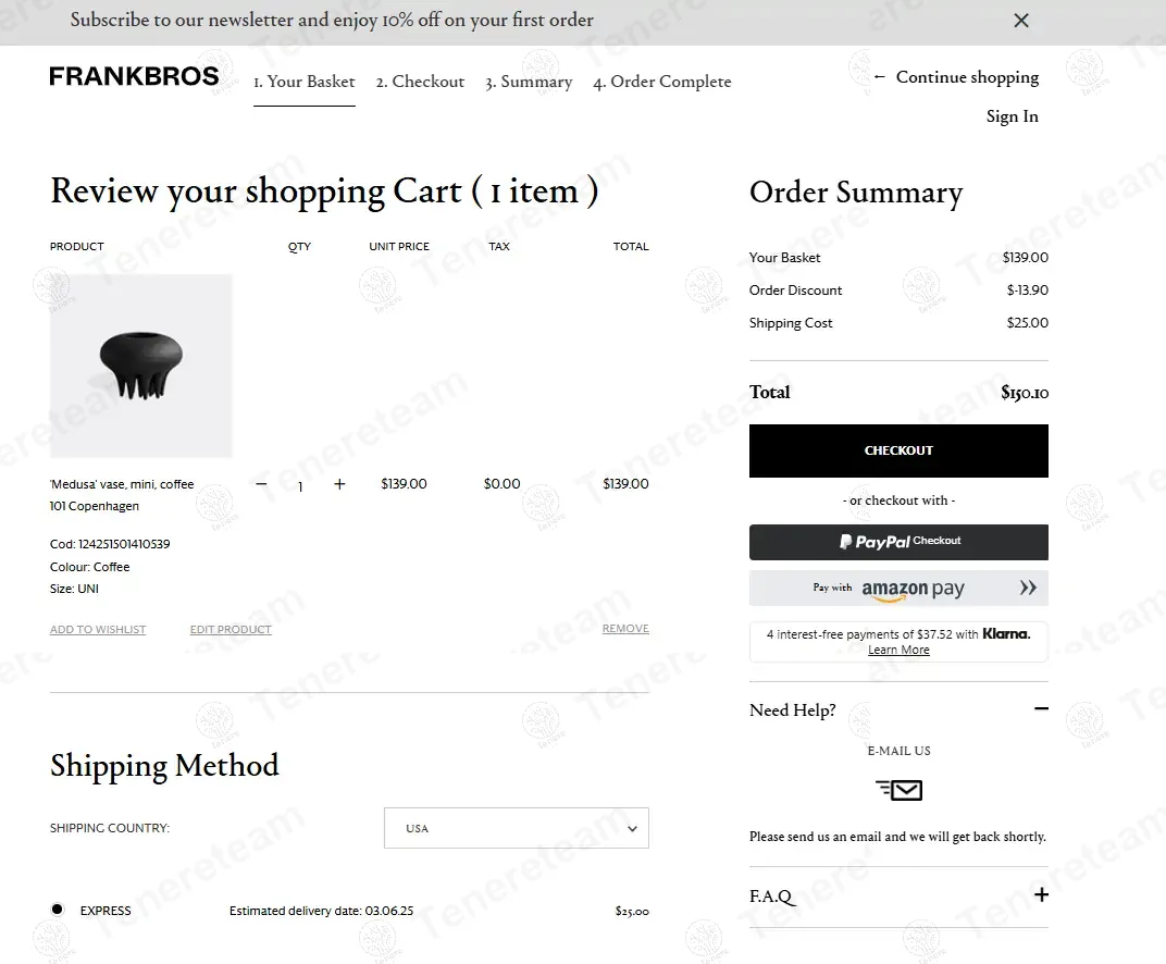 FRANKBROS coupon code: 10% off with SMART10. Tested and valid as 1 year ago.