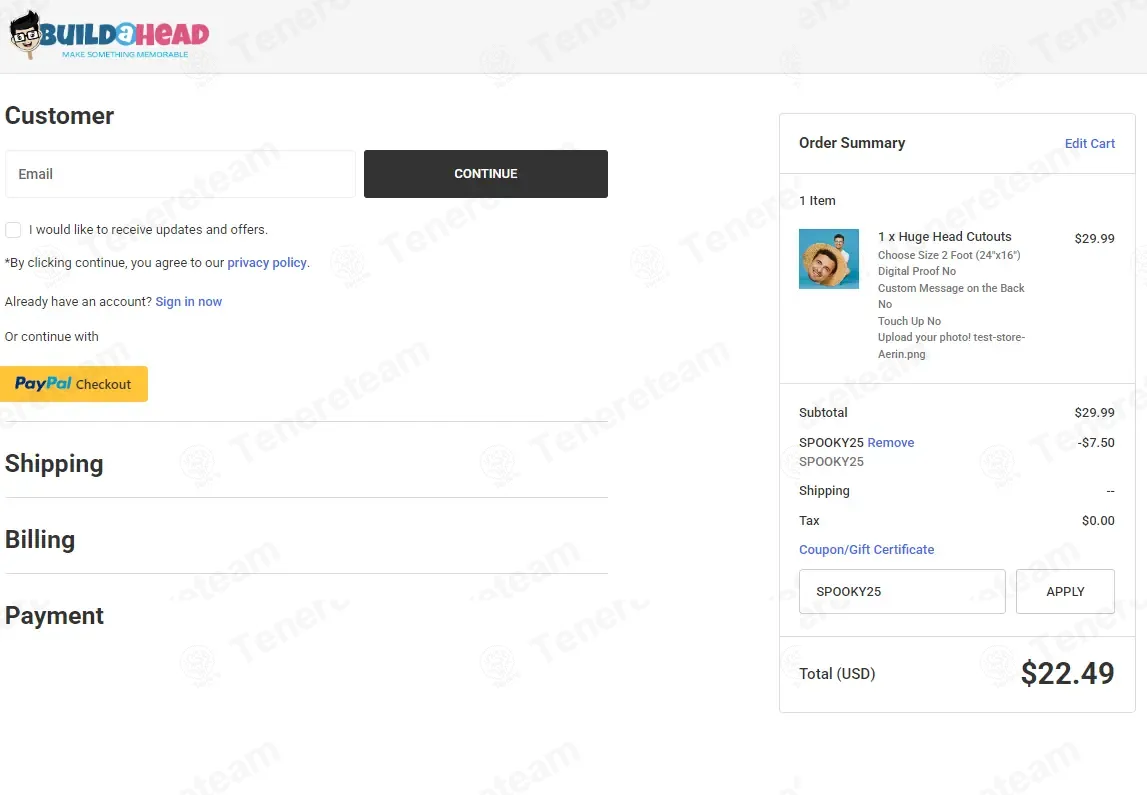 Build-A-Head coupon code: 25% off with SPOOKY25. Tested and valid as 7 months ago.