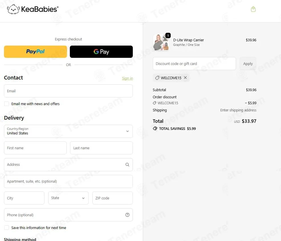 KeaBabies coupon code: 15% off with WELCOME15. Tested and valid as 1 month ago.