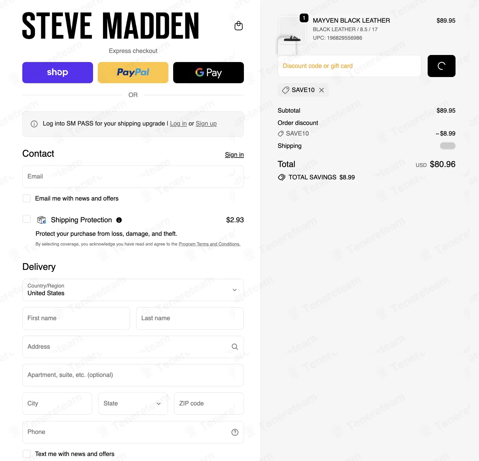Steve Madden coupon code: 10% off with SAVE10. Tested and valid as 3 weeks ago.