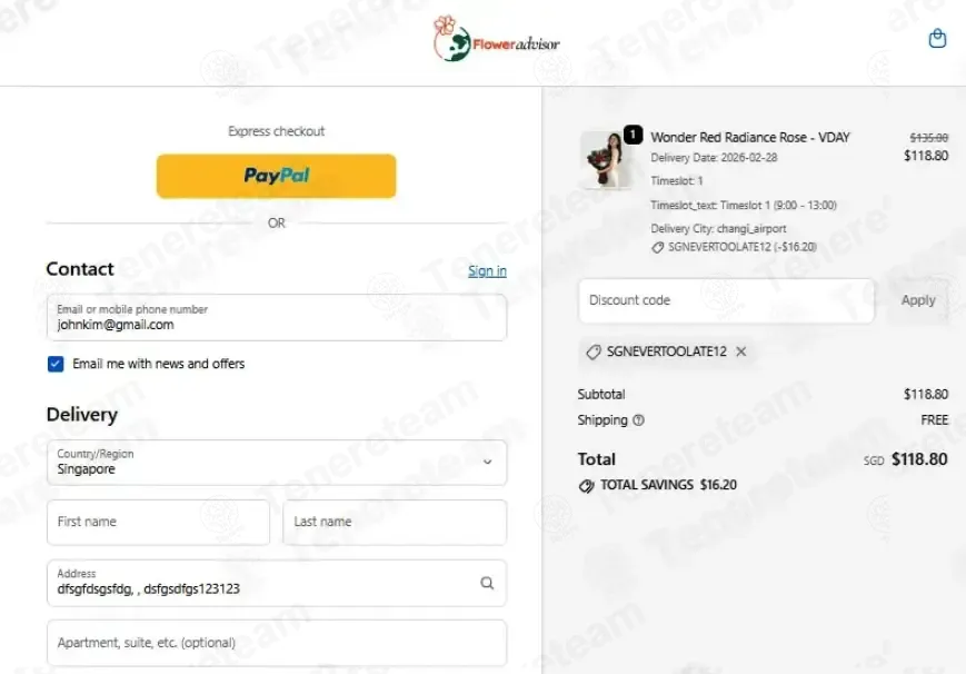 FlowerAdvisor SG coupon code: 12% off with SGNEVERTOOLATE12. Tested and valid as 1 month ago.