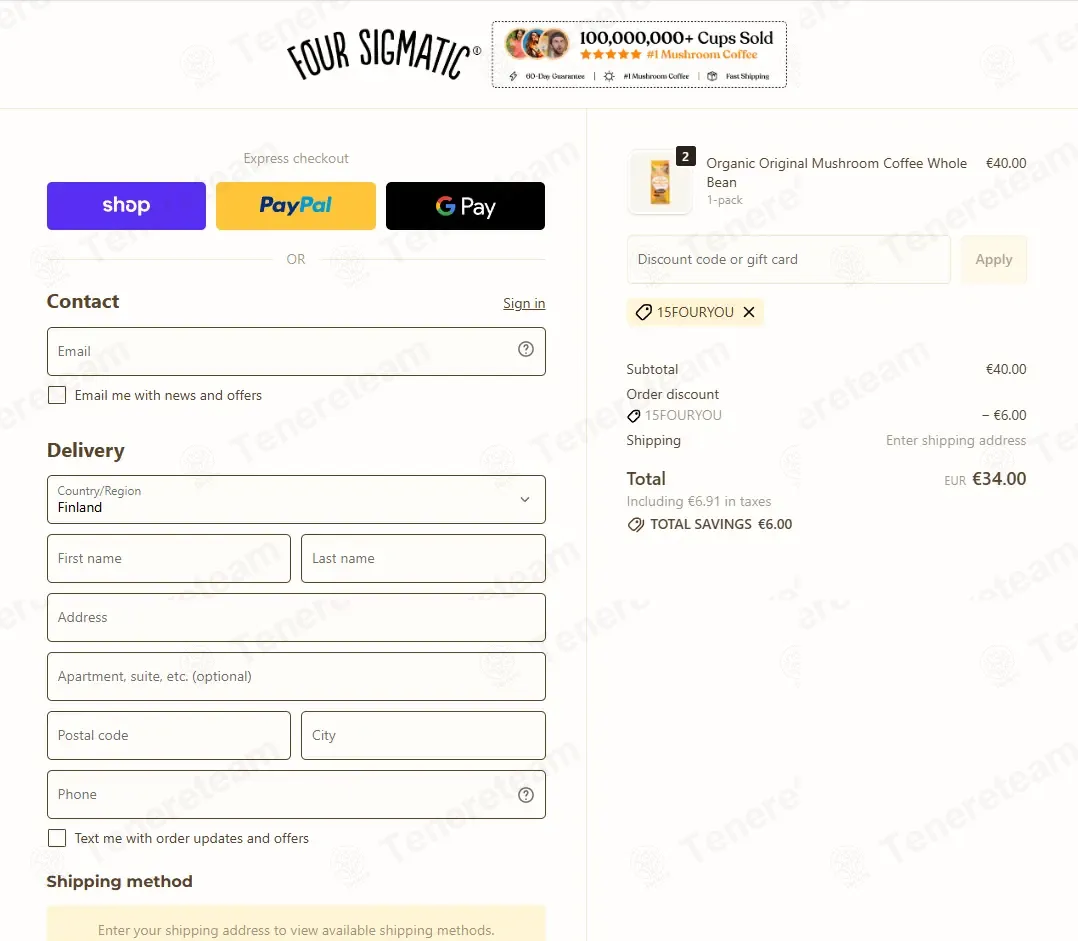Four Sigmatic International coupon code: 15% off with 15FOURYOU. Tested and valid as 1 week ago.