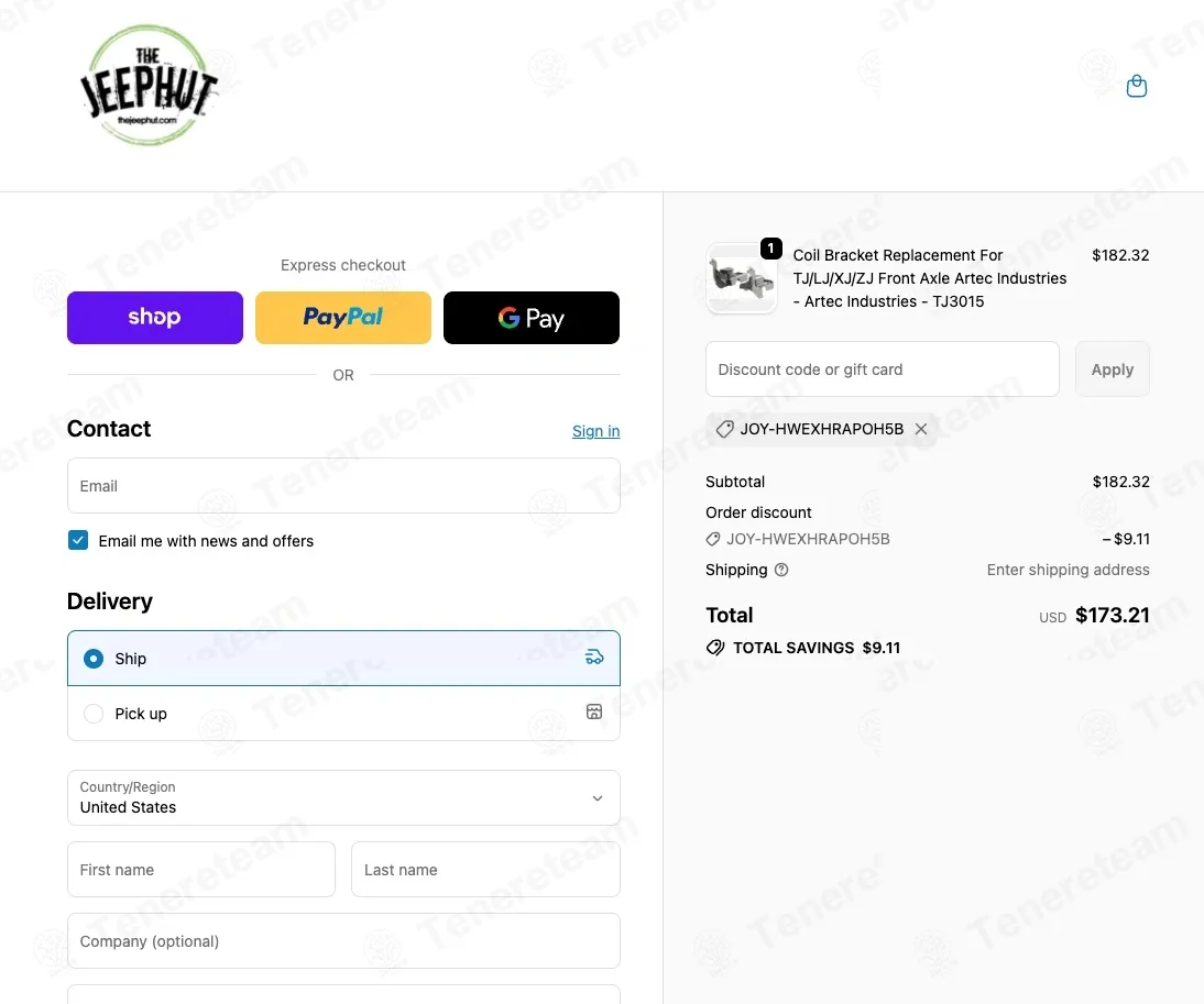 JeepHut coupon code: 5% off with JOY-HWEXHRAPOH5B. Tested and valid as 1 month ago.
