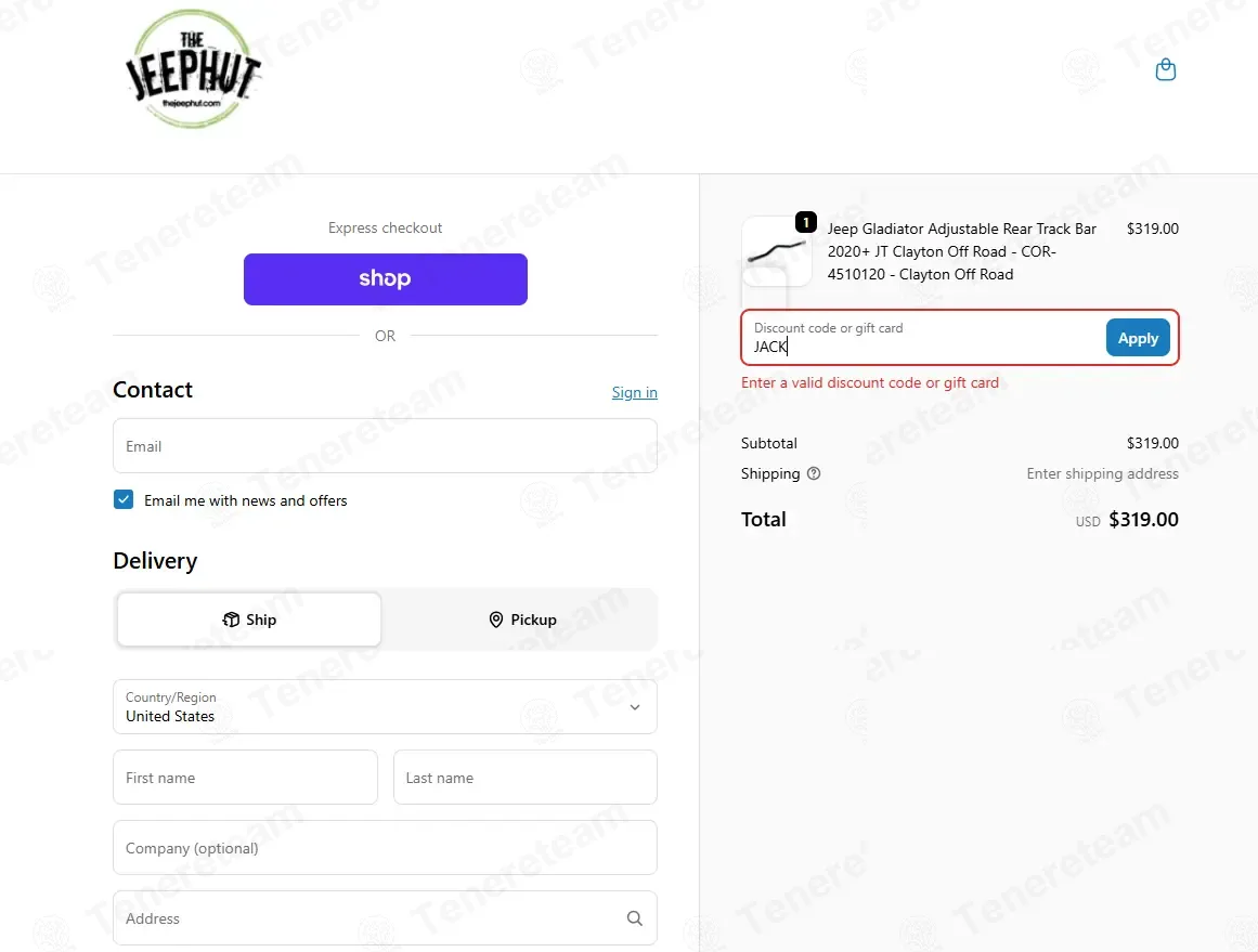 JeepHut coupon code: 5% off with JOY-HWEXHRAPOH5B. Tested and valid as 1 month ago.
