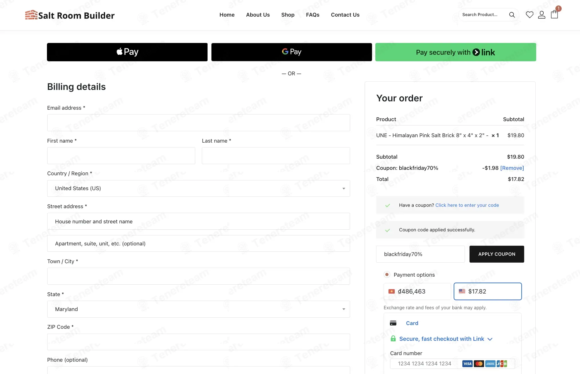 Salt Room Builder coupon code: 10% off with blackfriday70%. Tested and valid as 5 days ago.