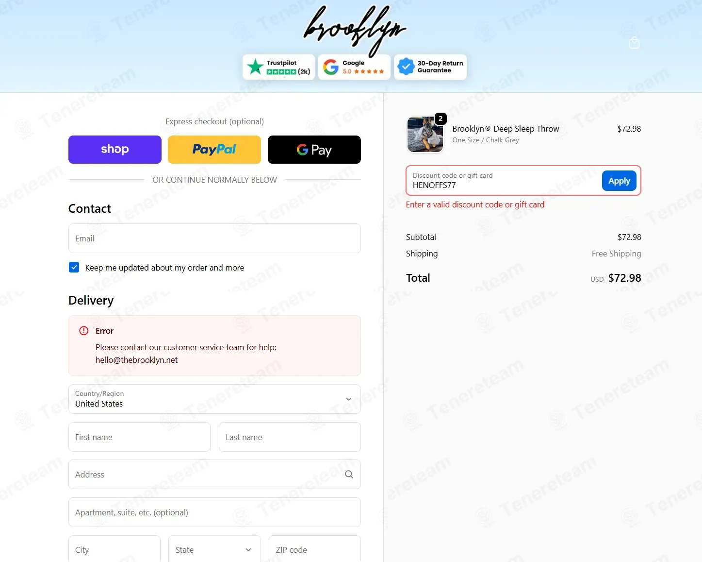 The Brooklyn coupon code: $15 off with HENOFFS77. Tested and valid as 1 month ago.