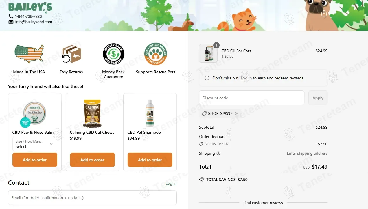 Baileys CBD coupon code: 30% off with SHOP-SJ9S97. Tested and valid as 7 months ago.