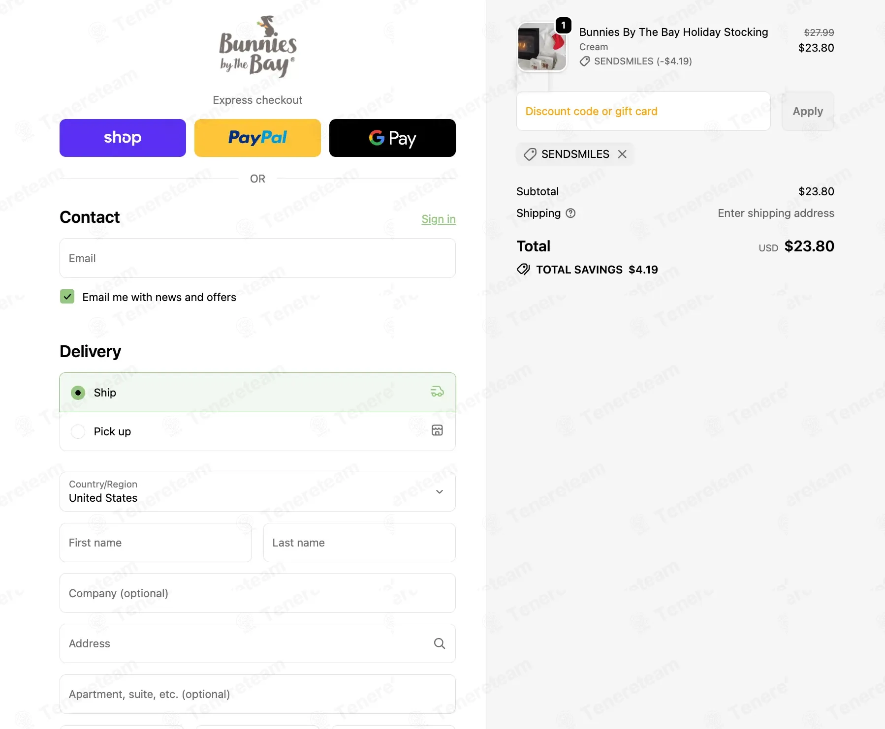 Bunnies By The Bay coupon code: 10% off with SENDLOVE. Tested and valid as 7 months ago.