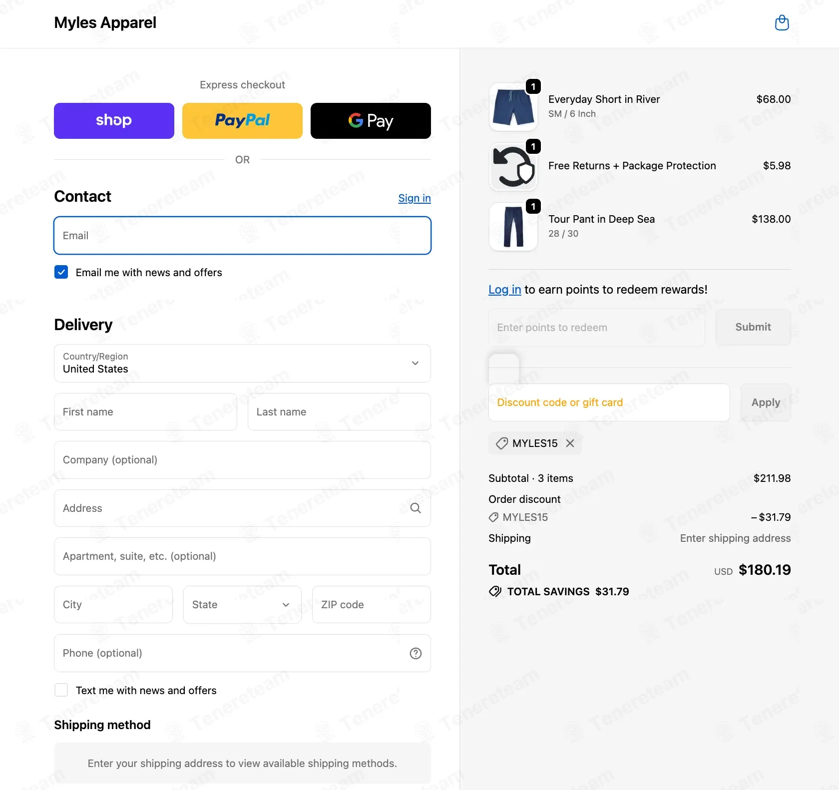 Myles Apparel coupon code: 15% off with MYLES15. Tested and valid as 7 months ago.