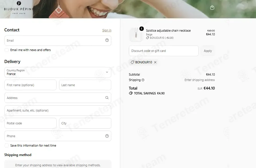 Bijoux Pepine coupon code verified as working at checkout