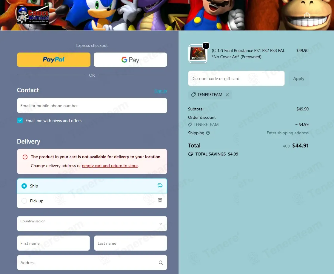 Games We Played AU coupon code: 10% off with TENERETEAM. Tested and valid as 1 month ago.