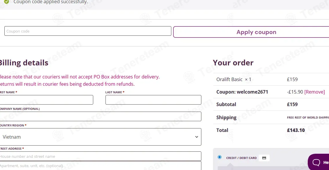 Oralift coupon code: 10% off with WELCOME2671. Tested and valid as 5 months ago.