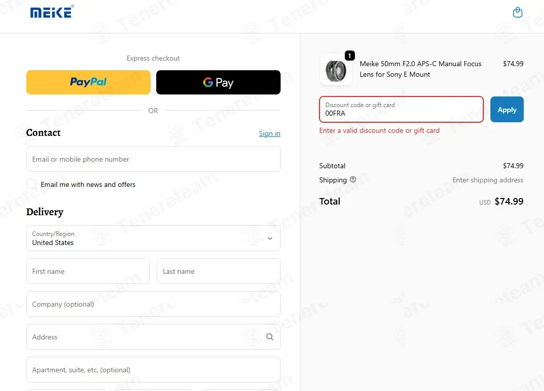 Meike Global coupon code: $180 off with 00FRA. Tested and valid as 3 weeks ago.