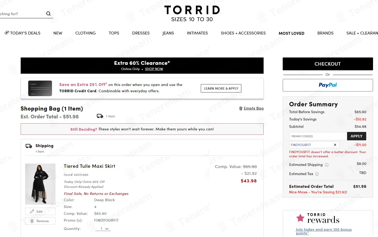 Torrid coupon code: 20% off with FINDYOURFIT. Tested and valid as 1 week ago.