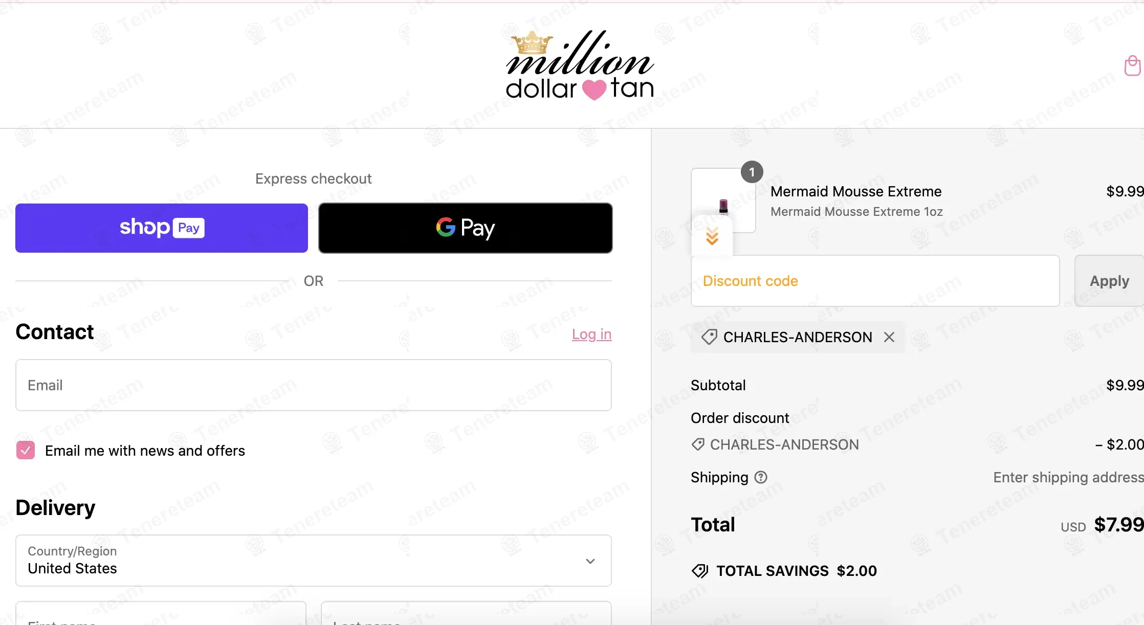 Million Dollar Tan coupon code: 20% off with CHARLES-ANDERSON. Tested and valid as 9 months ago.