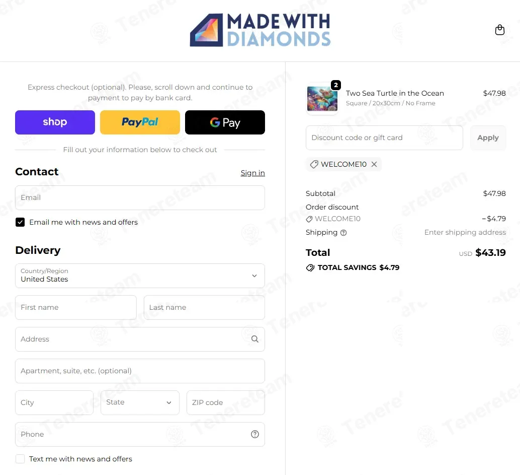 Made with Diamonds coupon code: 10% off with WELCOME10. Tested and valid as 1 week ago.