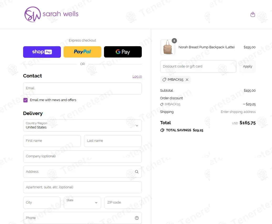 Sarah Wells coupon code: 15% off with IMBACK15. Tested and valid as 11 months ago.
