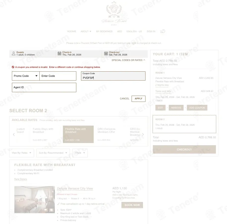 Palazzo Versace Dubai coupon code: 10% off with PVDFSP. Tested and valid as 4 months ago.